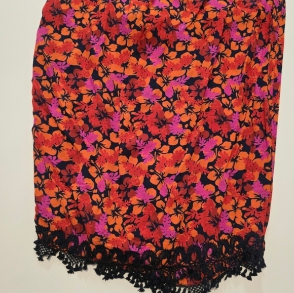 Derek Lam 10 Crosby Liona Lace Trimmed Skirt In Red Viscose Size 8 - Picture 7 of 12